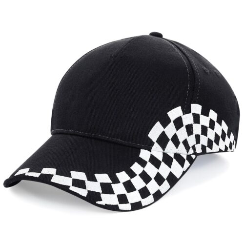 Grand Prix cappello nero a scacchi