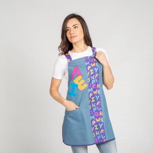 AEIOU grembiule scuola in jeans